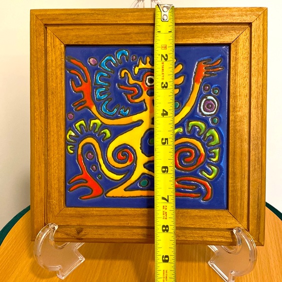 Framed Abstract Aztec Monkey Tile. - Picture 3 of 4